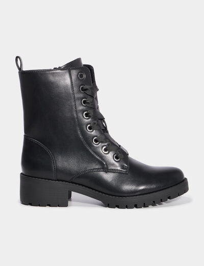 Boots avec lacets et talons noir femme