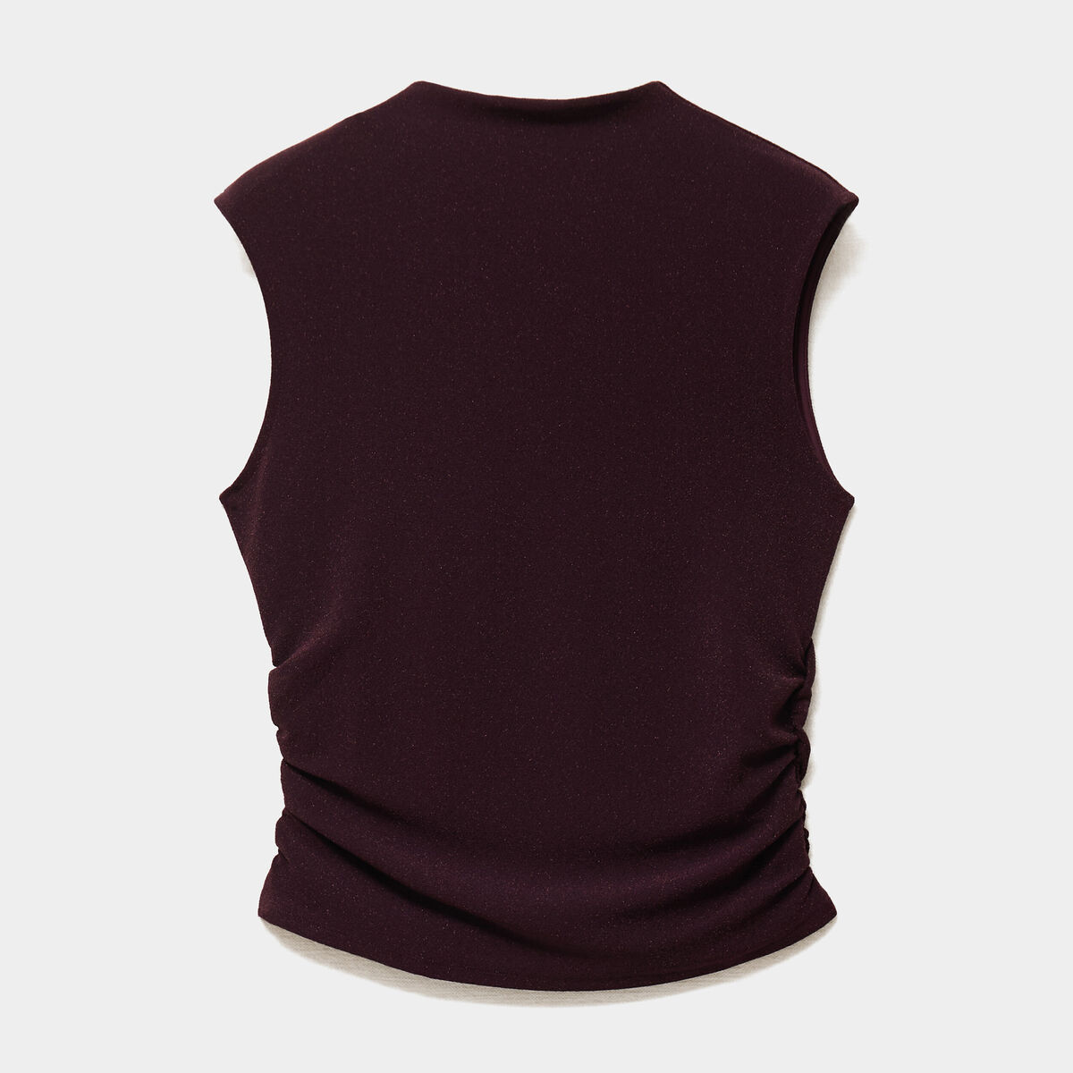 D&eacute;bardeur fronces et paillettes prune femme