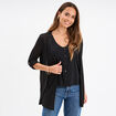 Gilet fin mi long manches 3/4 noir femme