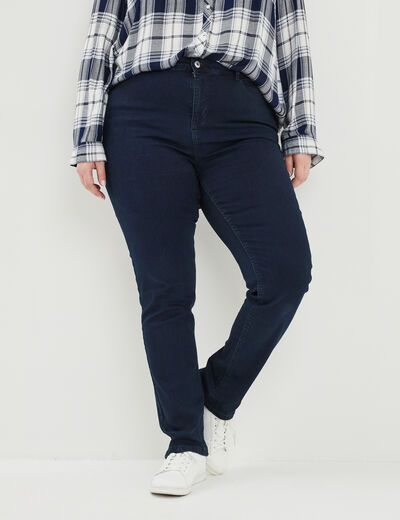 Jeans regular taille haute denim blue black femme grande taille
