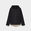 Blouson d&eacute;perlant fourr&eacute; &agrave; capuche noir homme