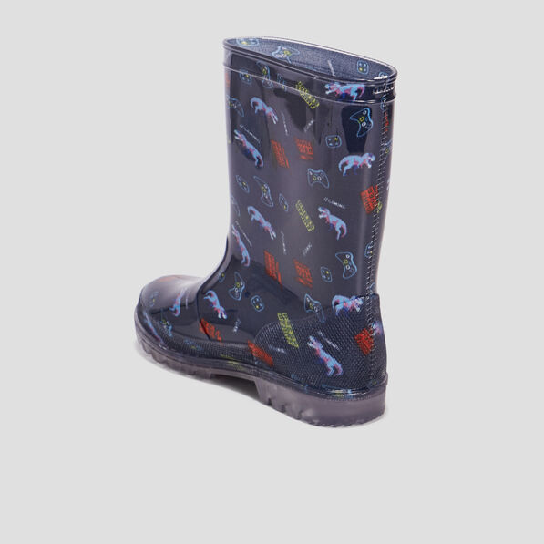 Bottes de pluie imprimé bleu marine garçon