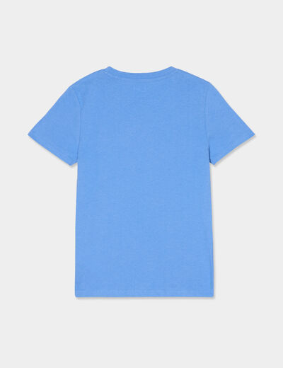 T-shirt en coton manches courtes bleu lavande gar&ccedil;on
