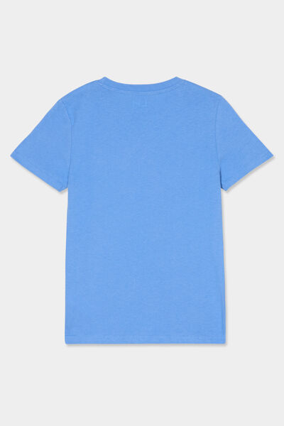 T-shirt en coton manches courtes bleu lavande gar&ccedil;on