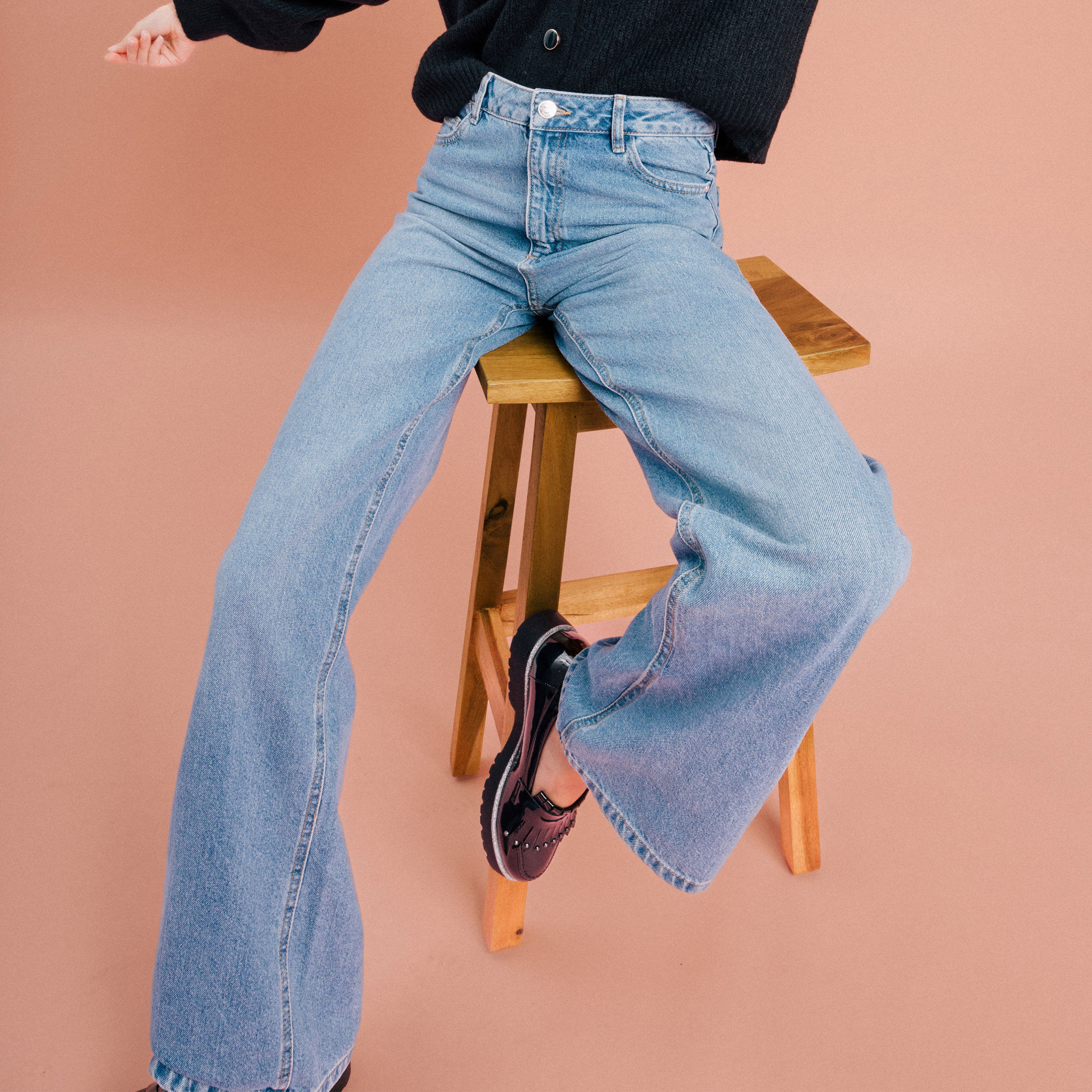 Jean taille new arrivals haute split slim