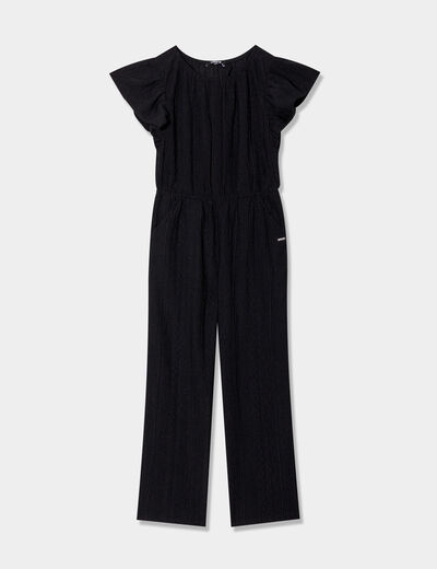 Combinaison pantalon jambes larges noir fille