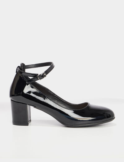 Escarpins vernis à talons noir femme