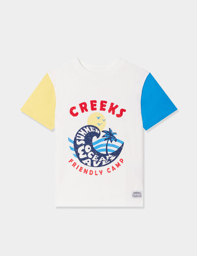 T-shirt manches courtes coton Creeks blanc garçon
