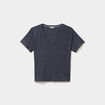 T-shirt col en V manches courtes bleu marine femme