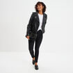 Veste biker simili cuir noir femme