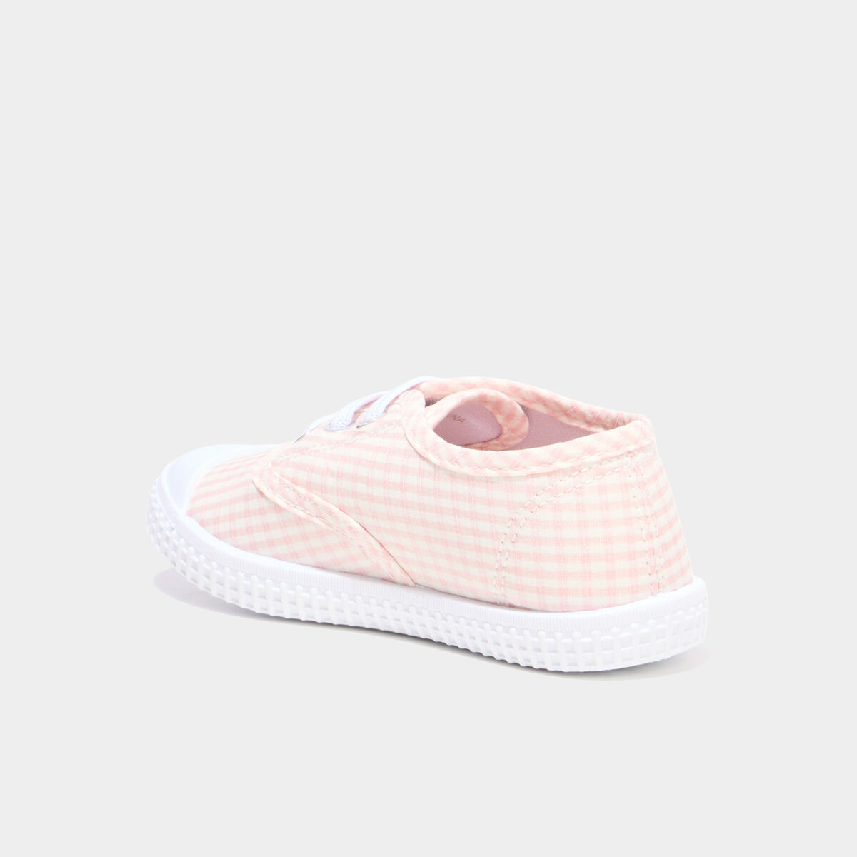 Tennis basses en toile &agrave; bout renforc&eacute; rose fille