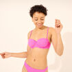 Haut de maillot de bain bandeau rose fushia femme