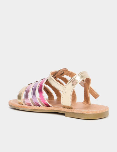 Sandales plates avec brides multicolore fille