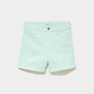 Short en jean slim coton stretch vert clair femme