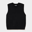 Pull sans manches col rond noir femme