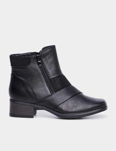 Bottines à talons fermeture zippée noir femme