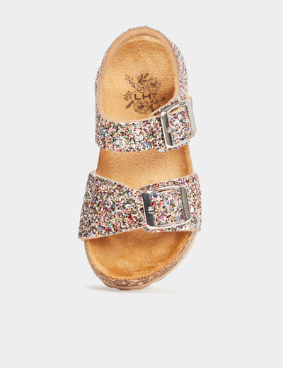 Sandales à paillettes maternelle multicolore fille