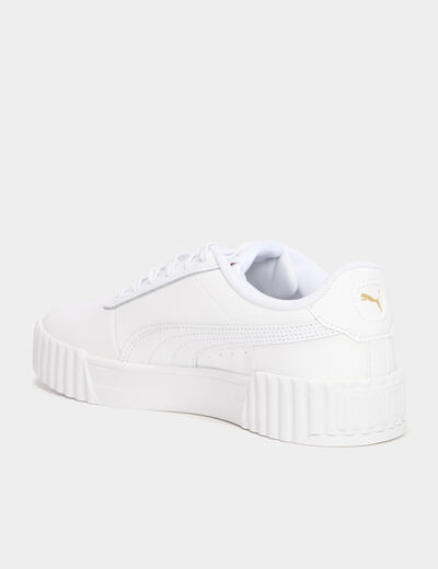 Tennis basses à lacets en cuir Puma blanc femme