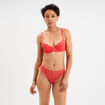 Soutien-gorge push-up padd&eacute; dentelle rouge femme