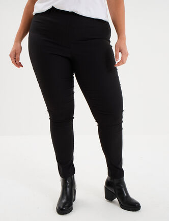 Pantalon slim noir femme grande taille
