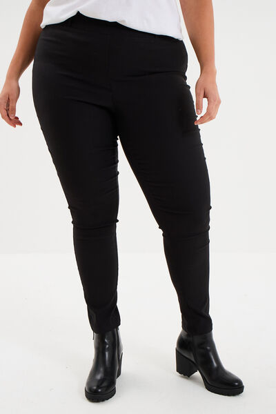 Pantalon slim noir femme grande taille