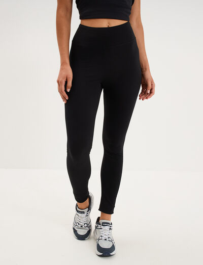 Legging taille haute coton noir femme