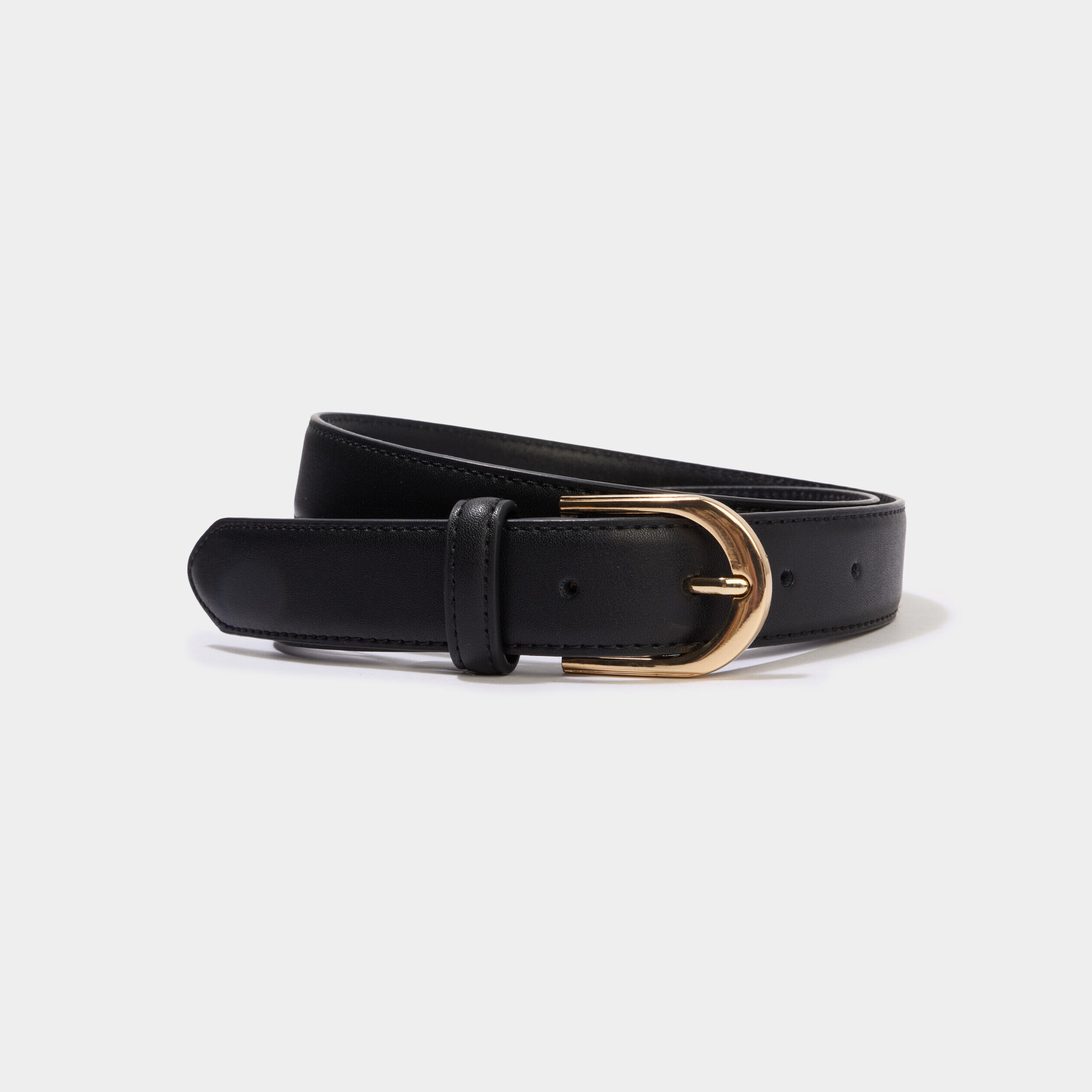 Ceinture en cuir noir femme