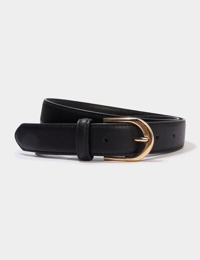 Ceinture en cuir noir femme
