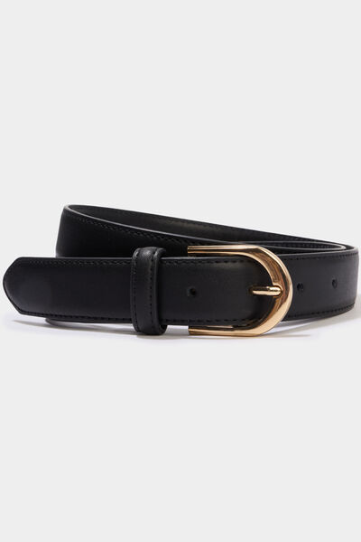 Ceinture en cuir noir femme