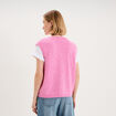 Gilet sans manches col en V rose femme