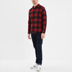 Chemise droite 2 poches manches longues rouge clair homme