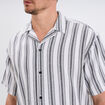Chemise col cubain manches courtes coton blanc homme