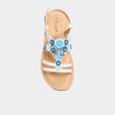 Sandales avec perles en cuir blanc fille