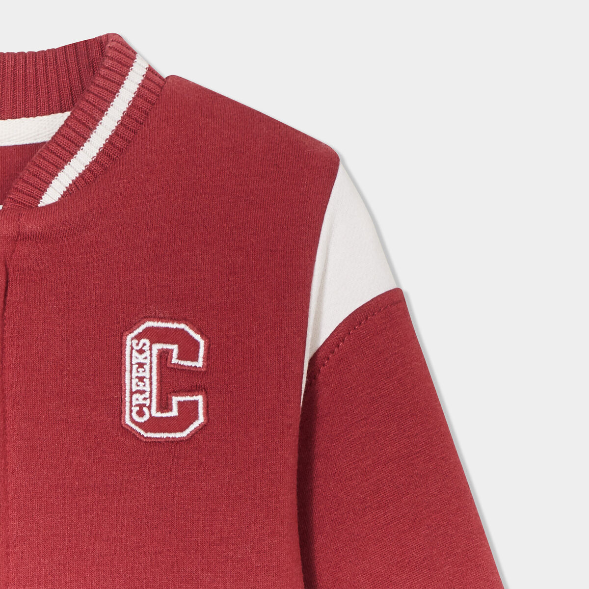 Gilet zippé col teddy Creeks rouge foncé bébé garçon