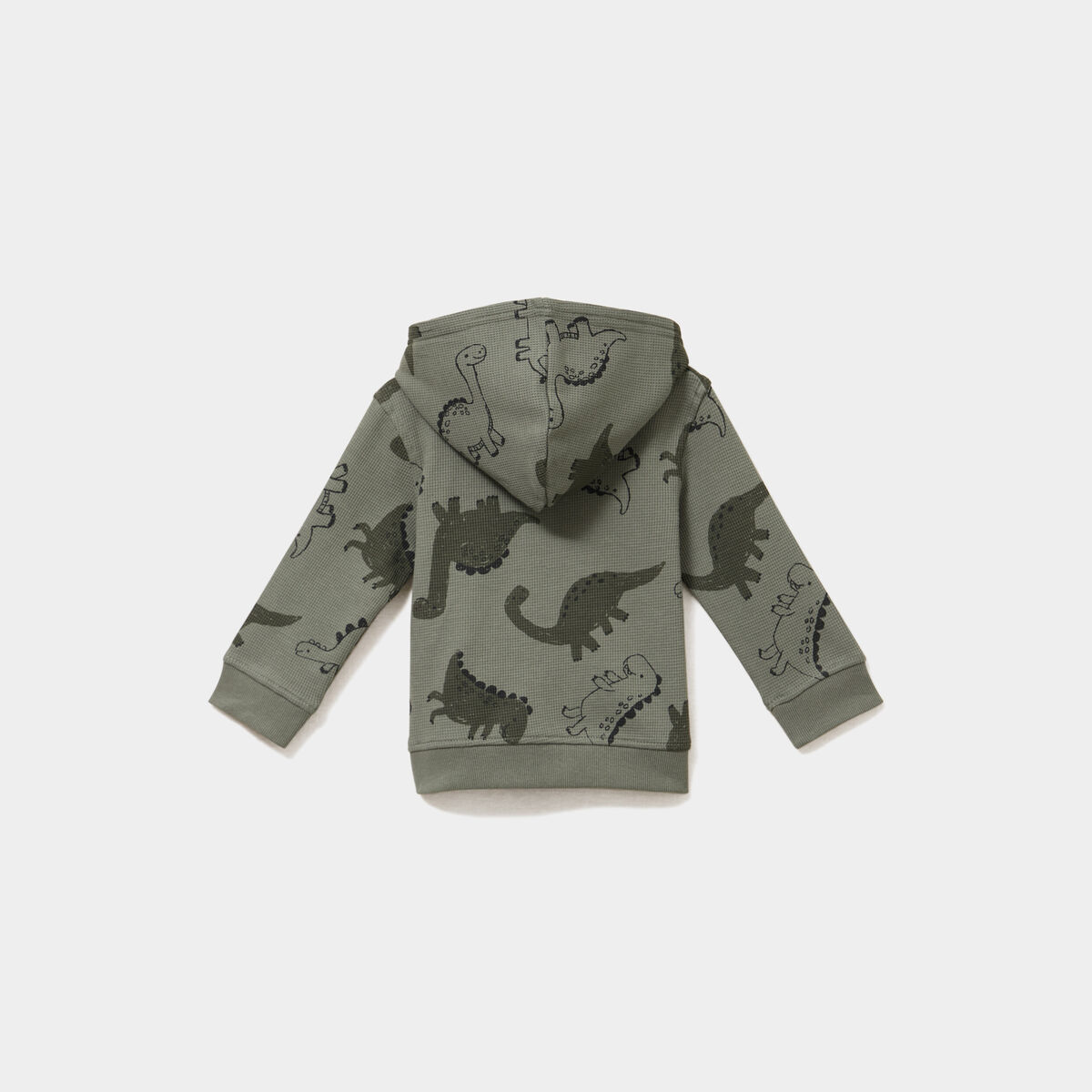 Sweat zipp&eacute; &agrave; capuche coton vert kaki b&eacute;b&eacute; gar&ccedil;on