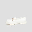 Mocassins crantés détail chaîne Liberto blanc femme