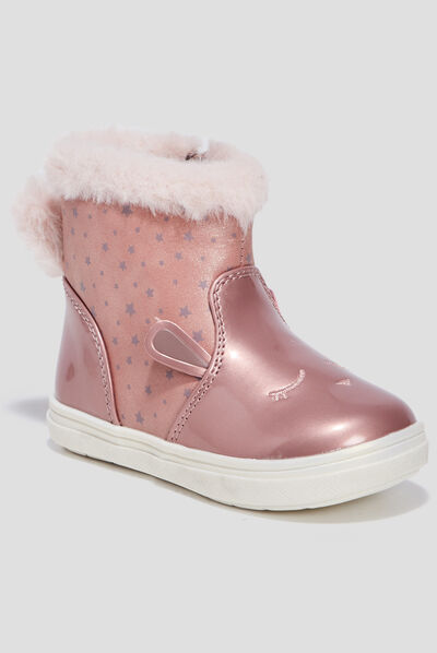 Bottines irisées rose bébé fille