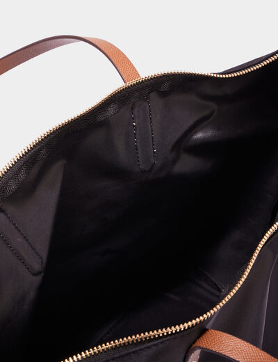 Sac shopper avec bandoulière noir femme