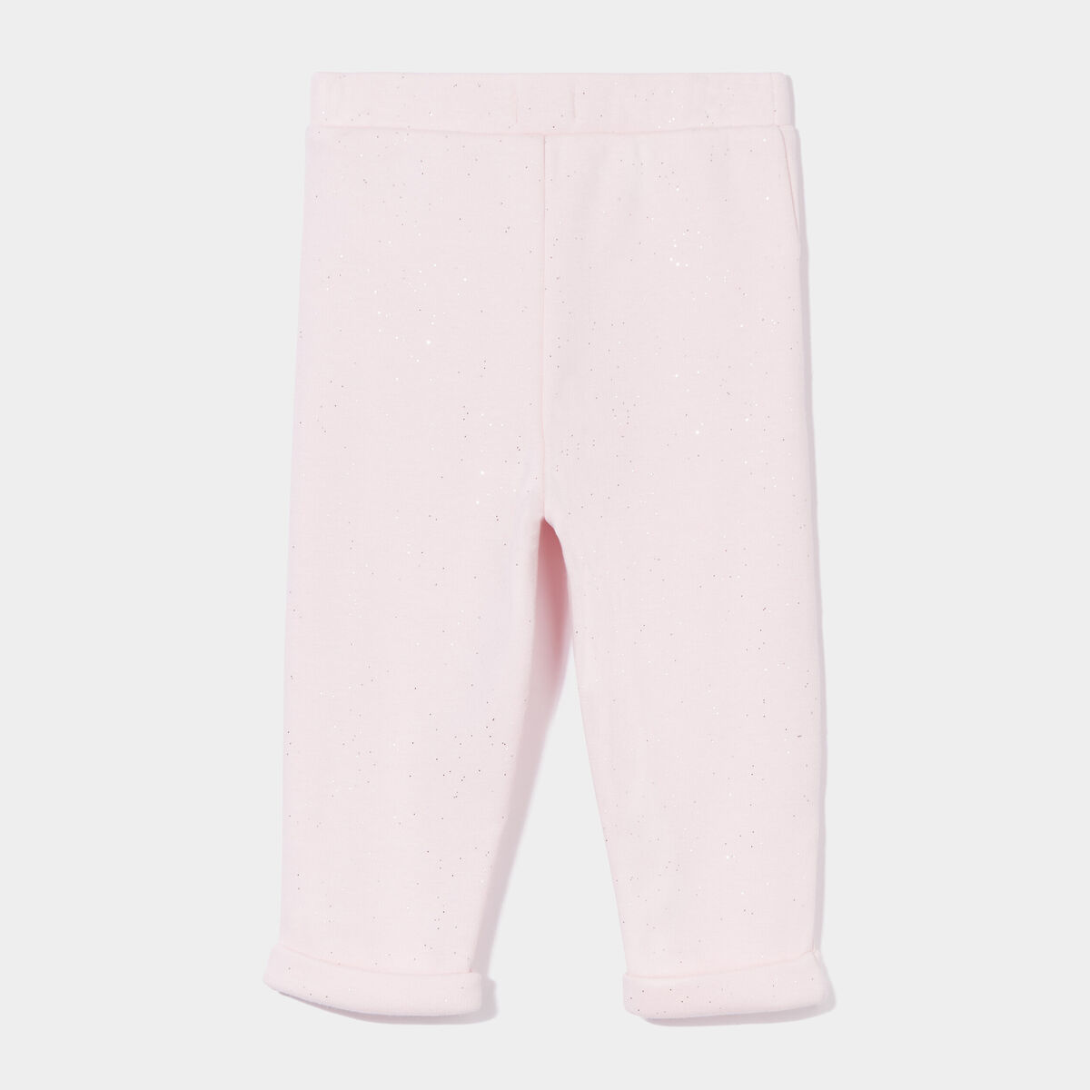 Pantalon doublé à paillettes rose clair bébé fille