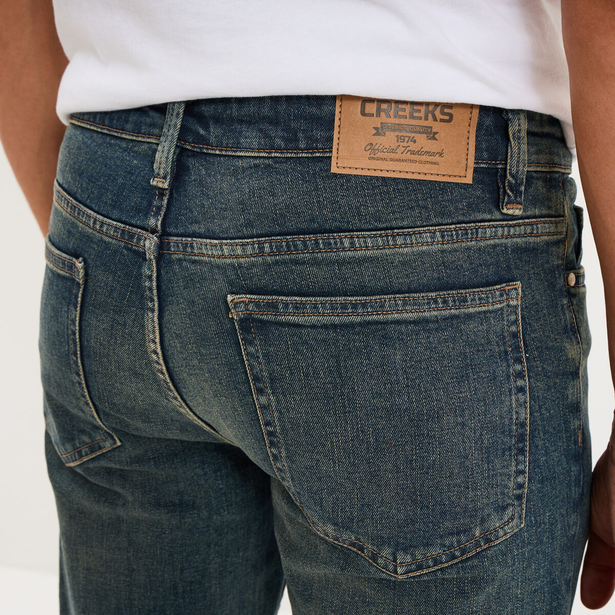 Jeans regular 5 poches denim dirty homme