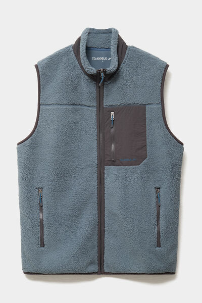 Gilet effet polaire sans manches bleu gris homme