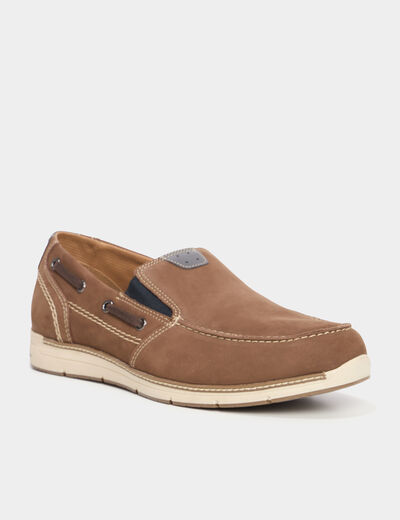 Mocassins en cuir sable homme