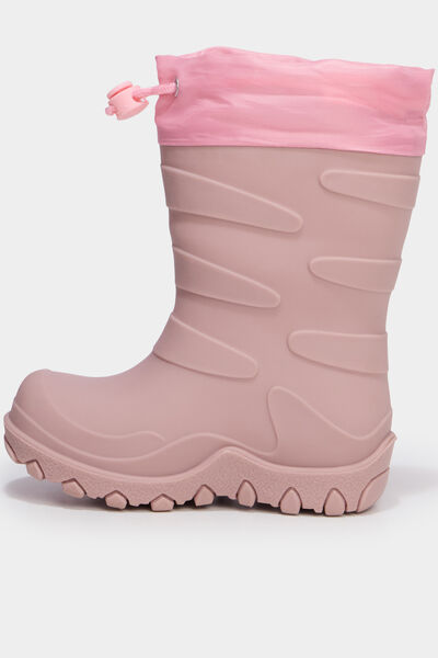 Bottes de pluie doubl&eacute;es rose fille
