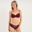 Shorty en dentelle prune femme