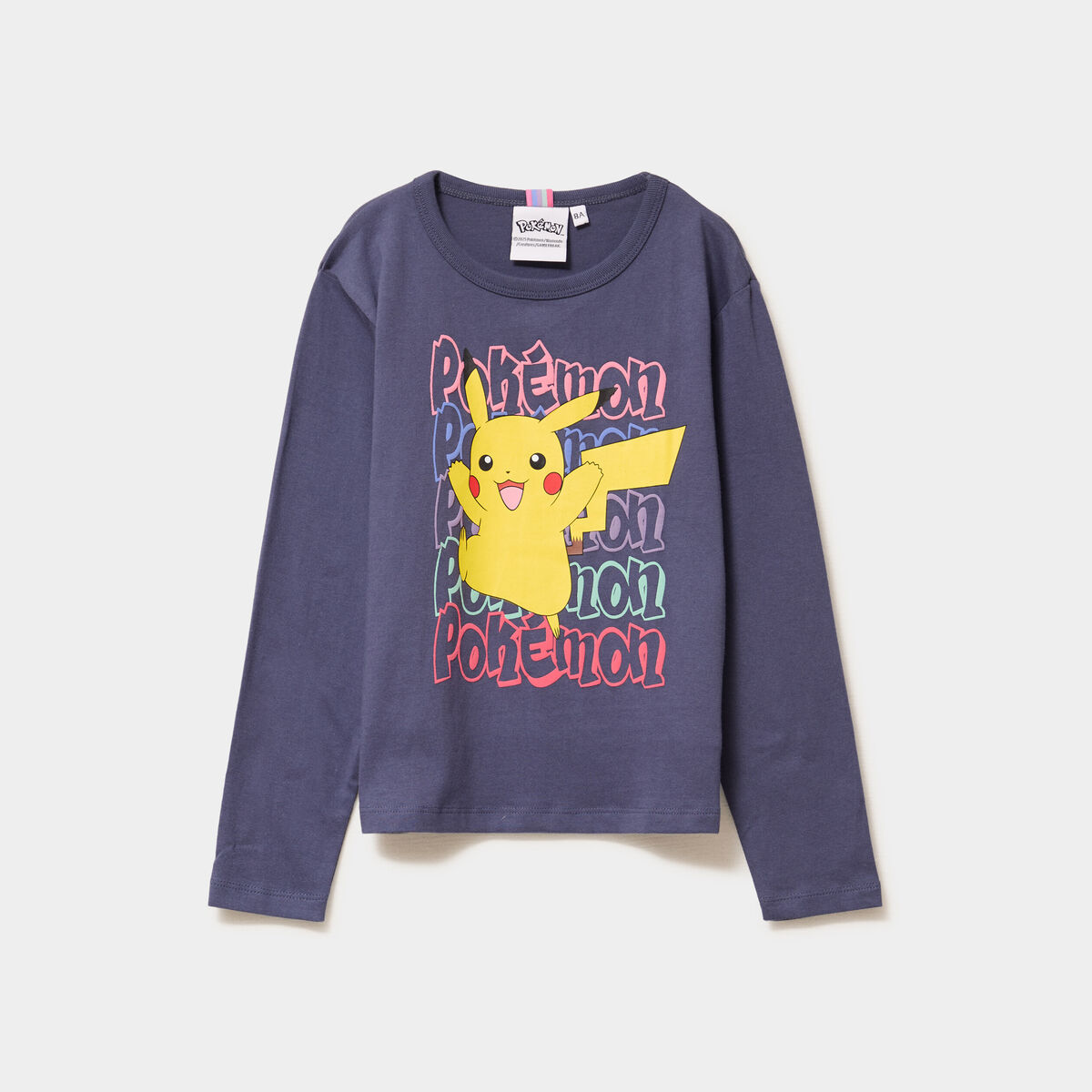 T-shirt manches longues Pokémon Pikachu gris foncé fille
