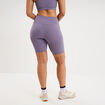 Short cycliste de sport taille haute violet femme