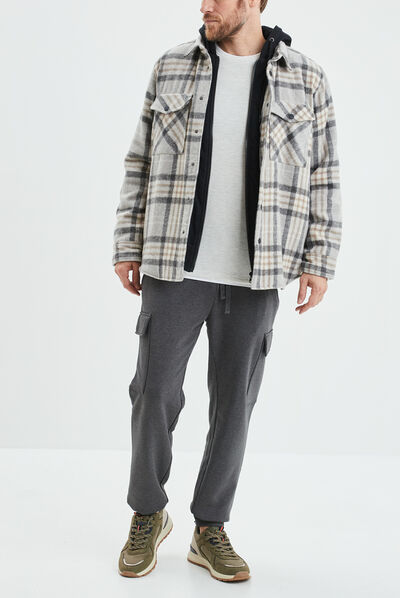 Pantalon jogging poches latérales gris foncé homme