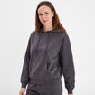 Sweat hoodie molleton à capuche gris foncé femme