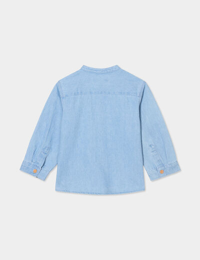 Chemise col mao en jean Creeks denim double stone bébé garçon