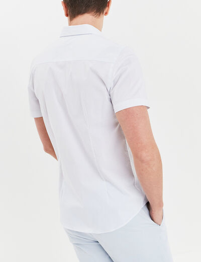Chemise manches courtes coton blanc homme